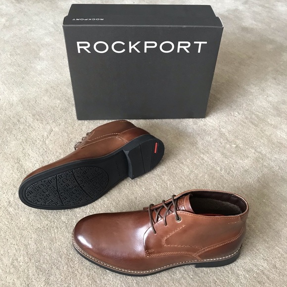 rockport men's leather sharp & ready chukkas